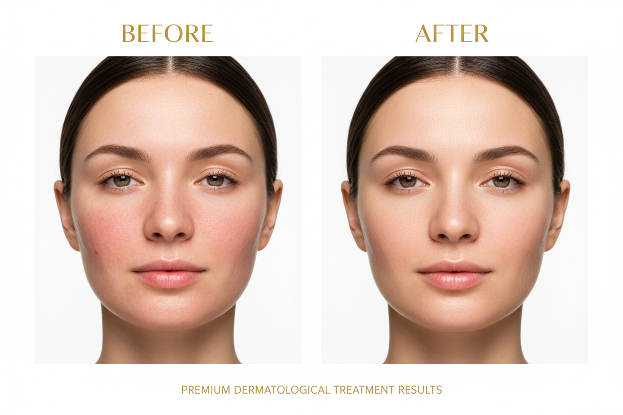 before and after rosaceea